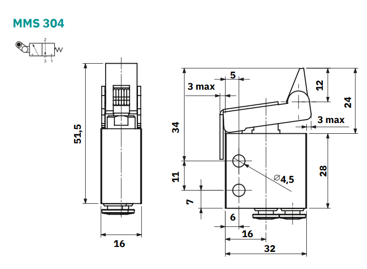 Whisker Operator Valve 3/2